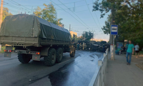 Военная машина попала в ДТП в Симферополе