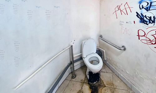 В Ялте в общественном туалете справляют нужду в раковины