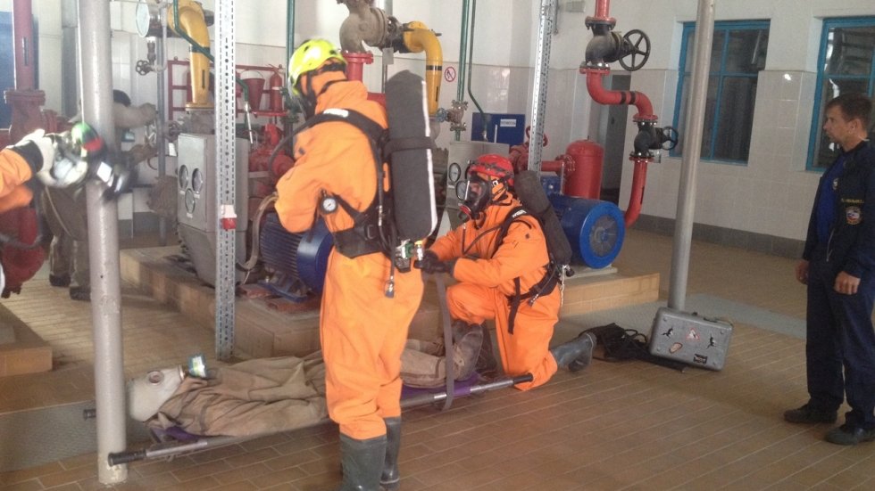 Газоспасатели ГКУ РК «КРЫМ-СПАС» провели учебно-тренировочное занятие по ликвидации условной техногенной аварии