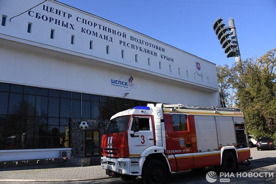 Как в Симферополе тушили пожар в Центре спортивной подготовки
